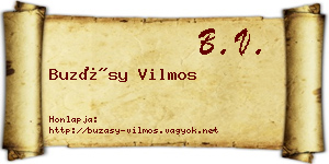 Buzásy Vilmos névjegykártya